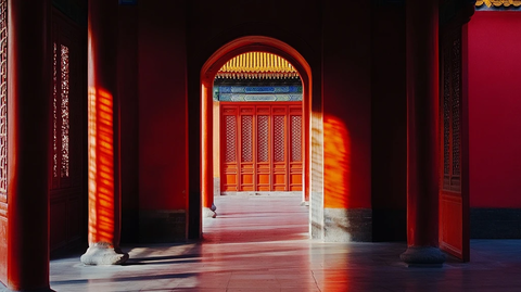 故宫前门光影