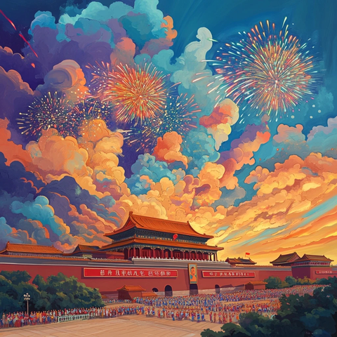 天安门广场烟花庆典