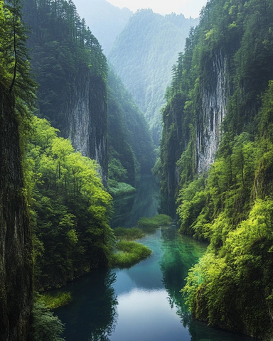 青树碧水峡谷风光