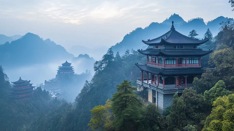 中国山景与寺庙