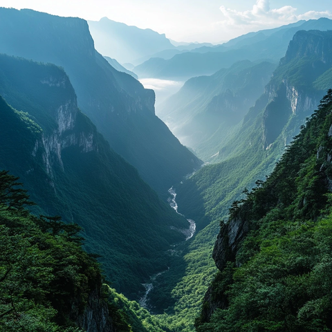 俯瞰山脉与森林