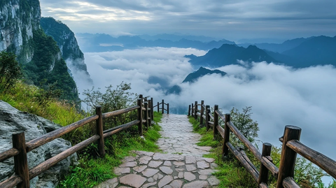 云雾缭绕的山峰