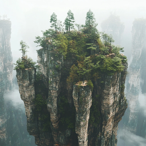 无植被的张家界