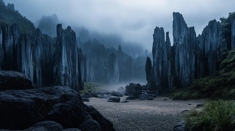 高灰岩石与苔藓