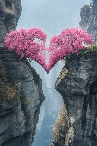 心形树海与爱情石拱
