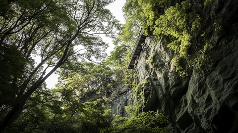 森林仰望铁制观景台