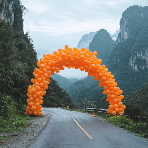 天门山橙色气球拱门