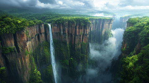 地缝峡谷瀑布流