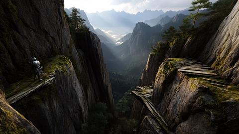 银甲战士与断桥山景