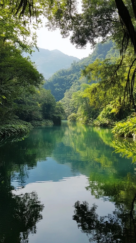 夕阳下的海边椰树