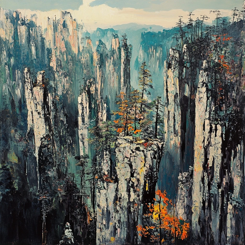 石英砂岩峰林秋色