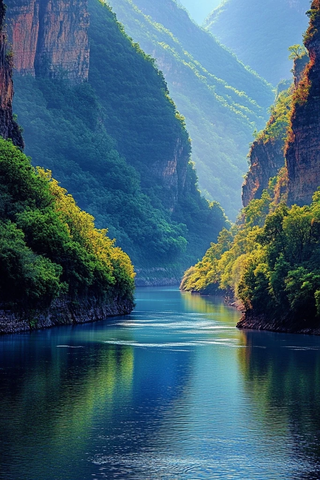 清溪流水松林静