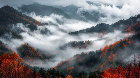 百千山云雾秋意浓