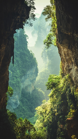 峡谷岩层与自然生态