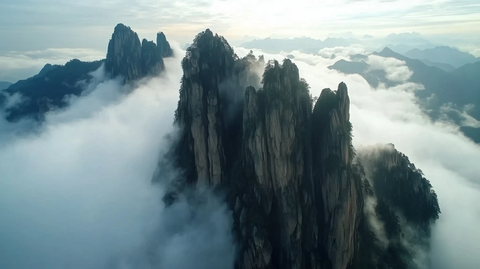 云雾缭绕的山峰