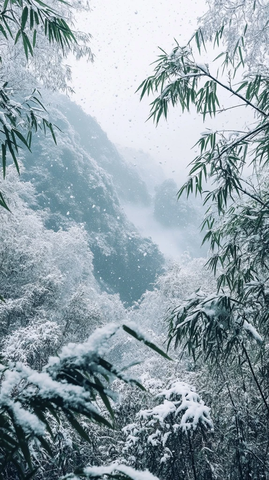 竹林雪景