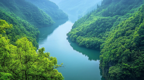 森林与河流的交汇