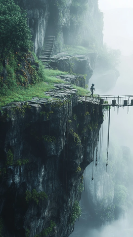 机器人携水桶过绳桥