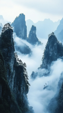 云雾缭绕的峡谷