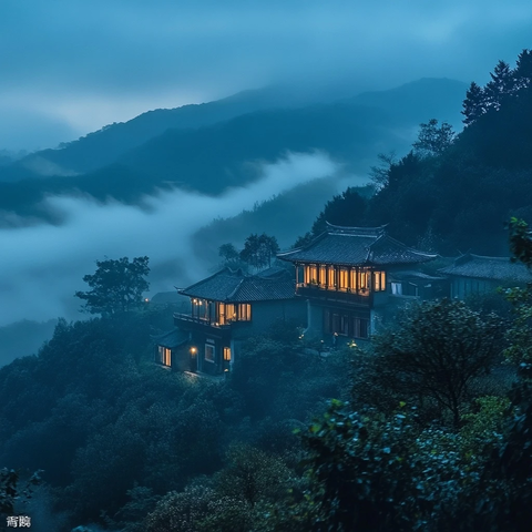 血色月亮下的古老宅子