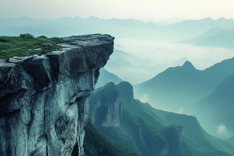 岩石突出悬崖边缘