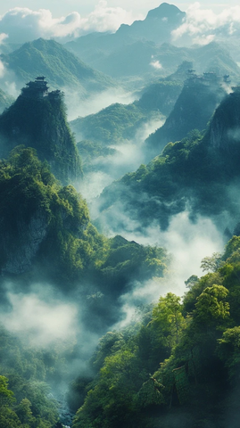 秋日禅意溪流小路