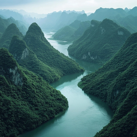 清江两岸青山相对