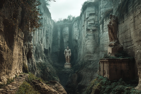 峡谷中的希腊雕像