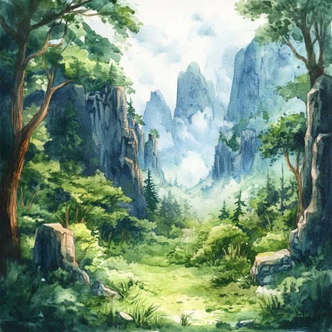 森林中的龙与冒险者