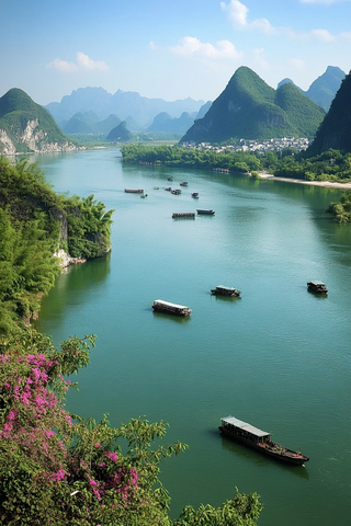 桂林山水鸟瞰图