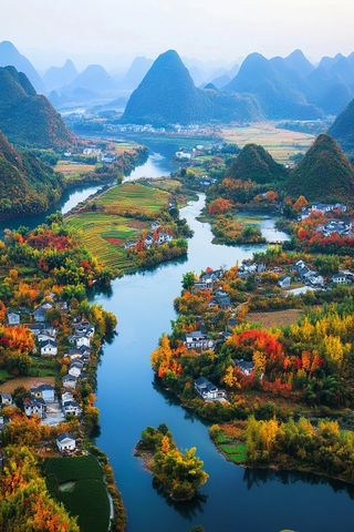 桂林秋色山水