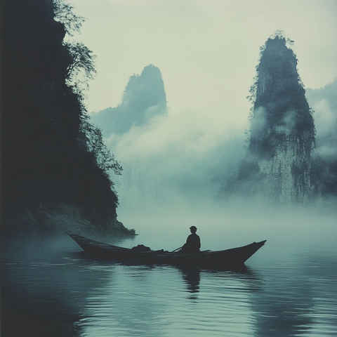 一人一船静水行