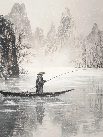 冰河独钓