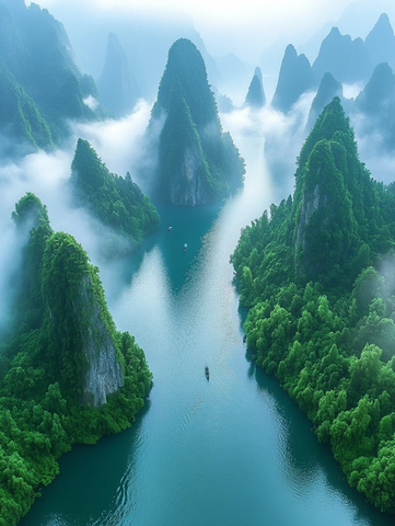 广西山水鸟瞰图