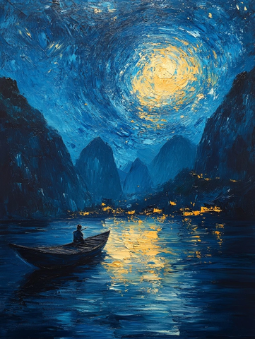 夜空的扭曲笔触