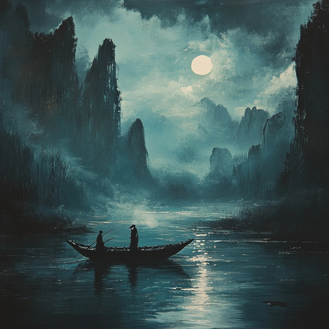 船夫夜渡山溪