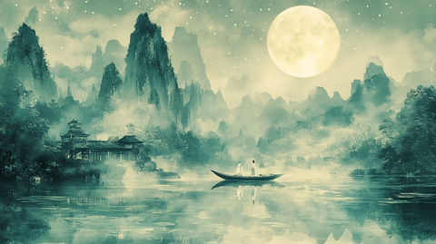 青山绿水明月舟