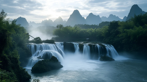 跨国瀑布与热带雨林
