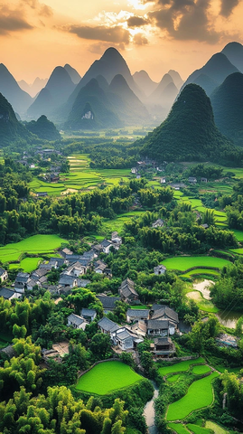 阳朔山水田园风光