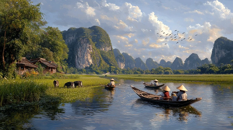 石灰岩峰林与稻田