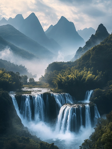 德天瀑布高清摄影