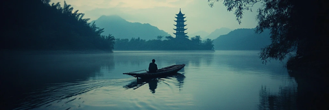 河上担架与中式塔