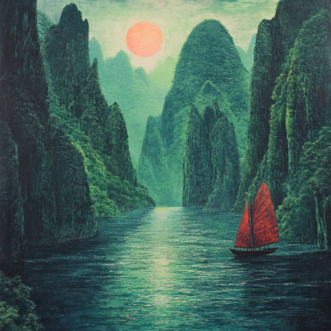 青山相对孤帆来