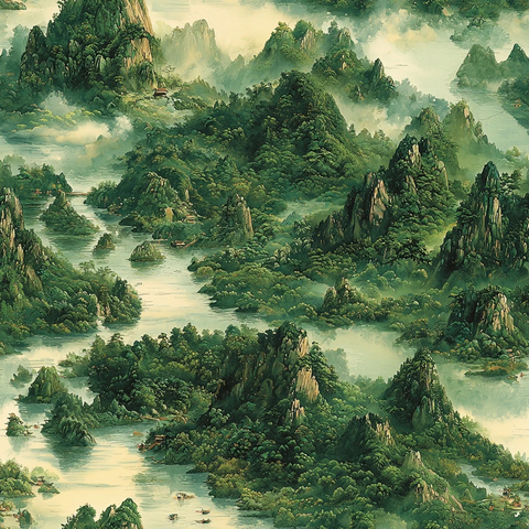 千里河上色彩丰富