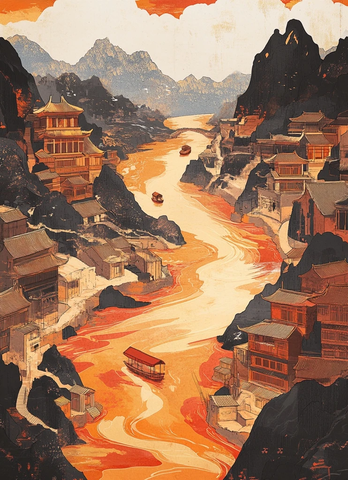 黄河蜿蜒山水间