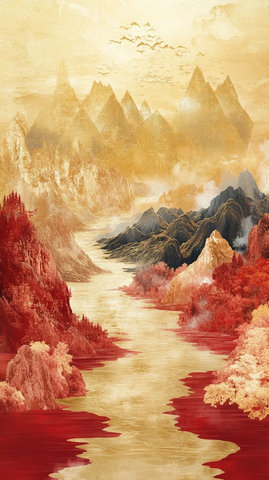 金山金水红金配色