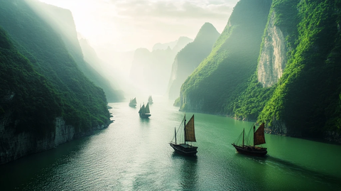 长江三峡木帆船