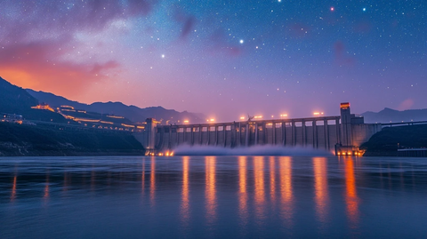 三峡大坝与星空
