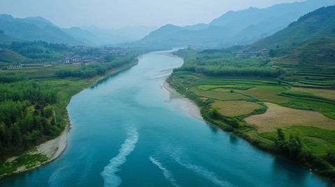 马家河环绕新县