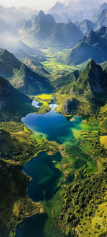 高山湖泊与河流